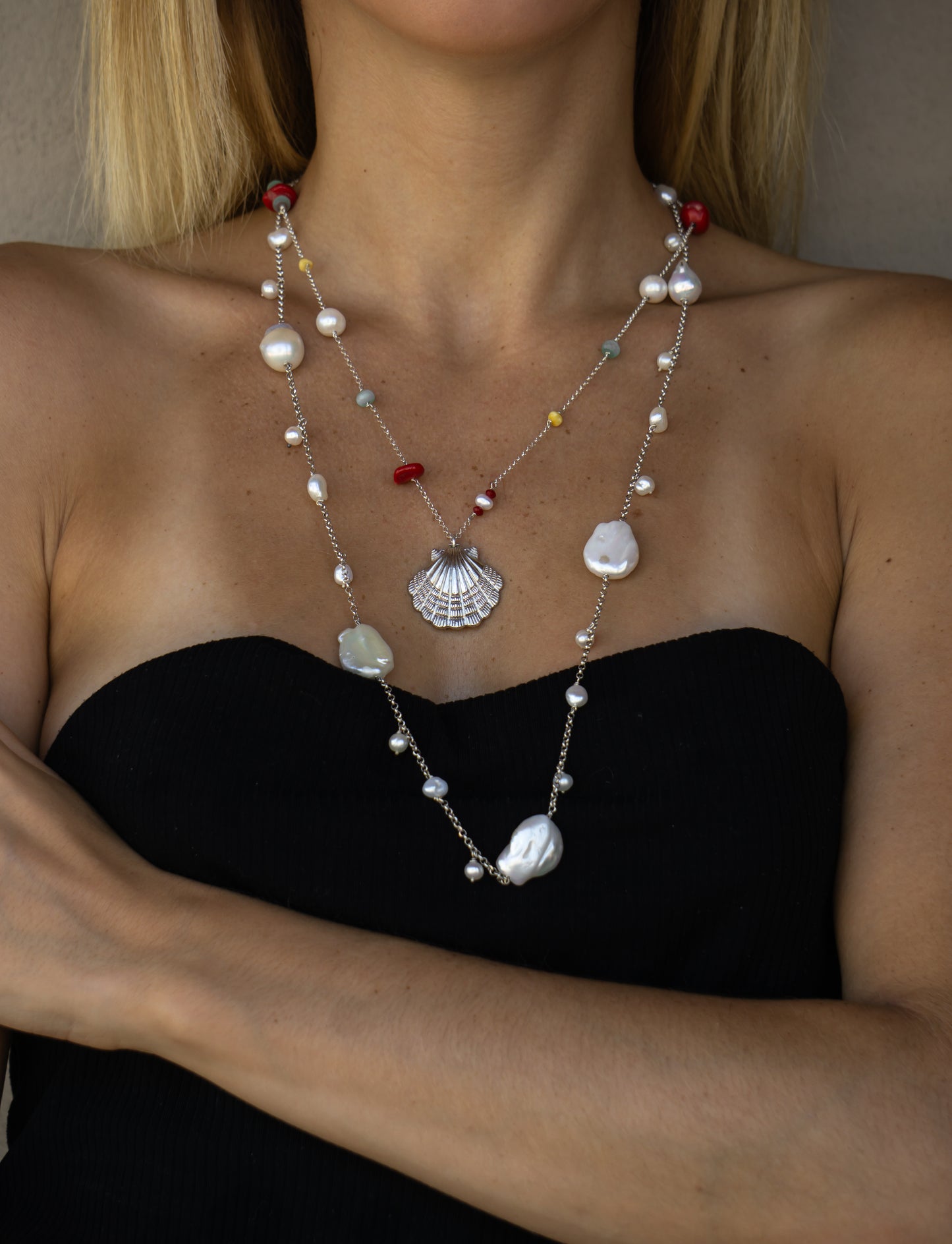 Body chain con perle