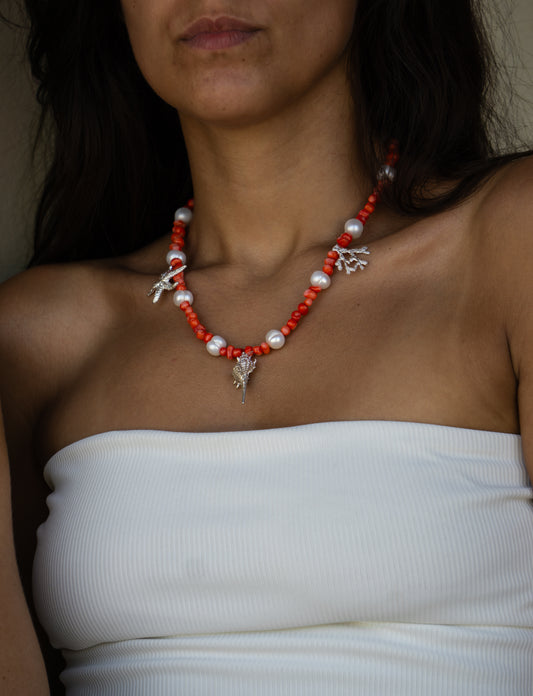 Collana Corallo e Perle